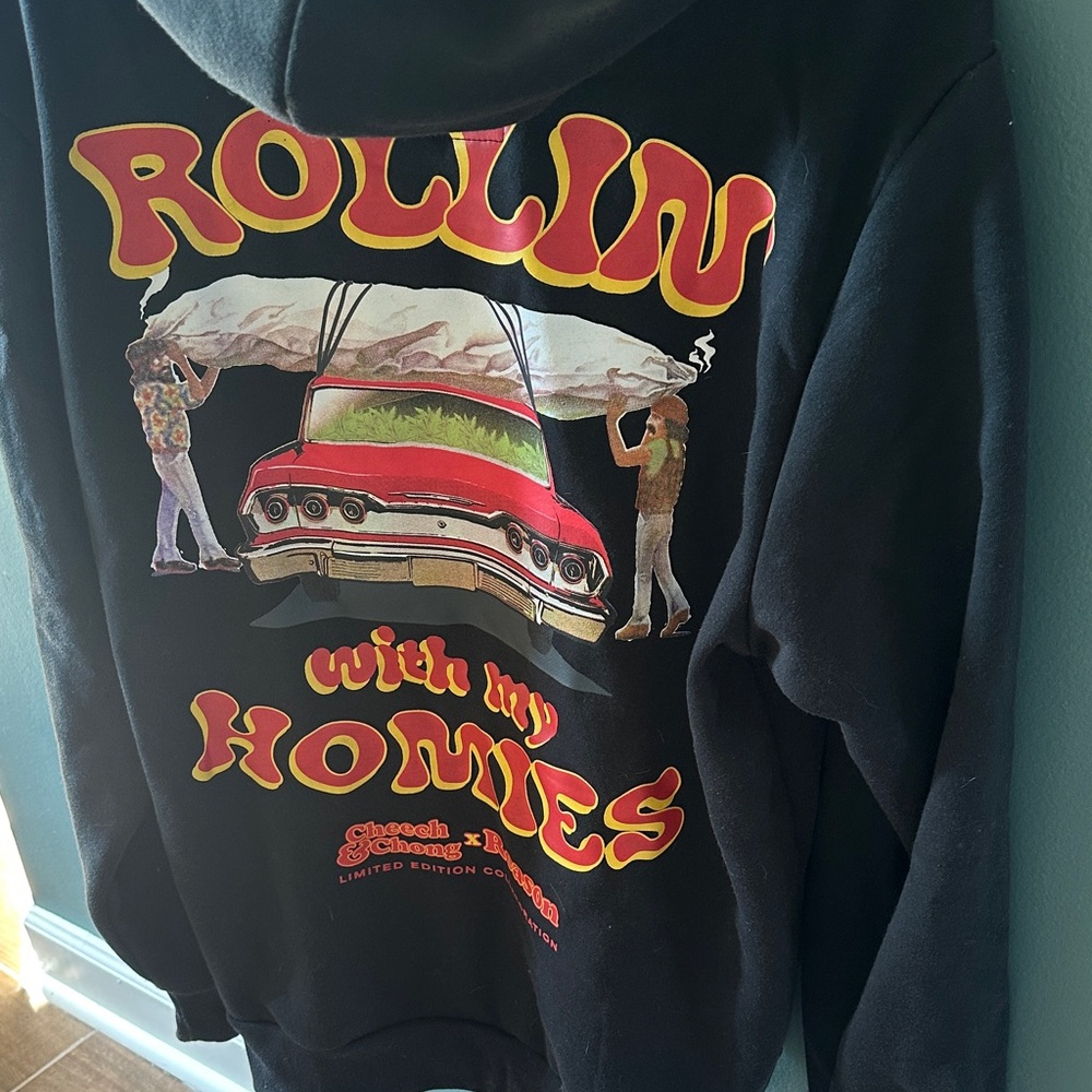 NWOT Cheech and Chong LLC Black Hoodie Size L